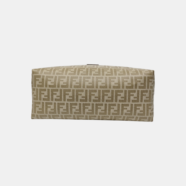 Coated Canvas Shoulder Bag Beige