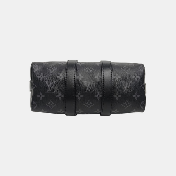 KEEPALL 25 Monogram Coated Canvas Black