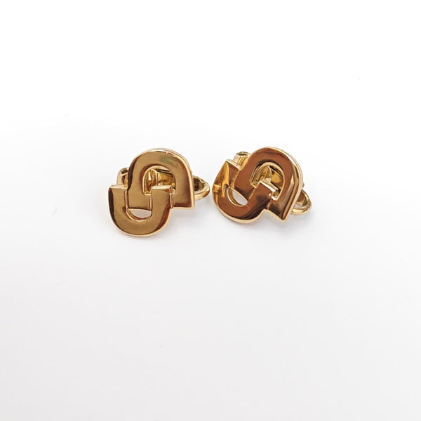 Petit CD Metal Gold Clip On Earrings