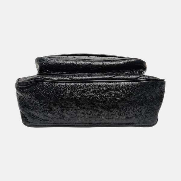 NIKI Medium Chevron Calfskin Black