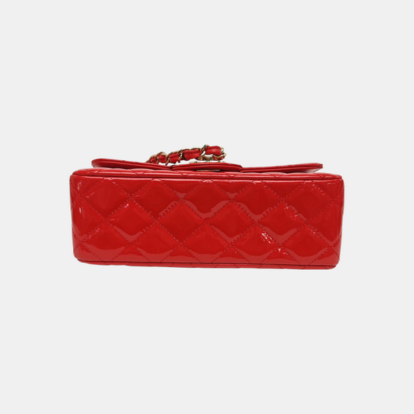 CLASSIC FLAP Mini Quilted Patent Leather Red