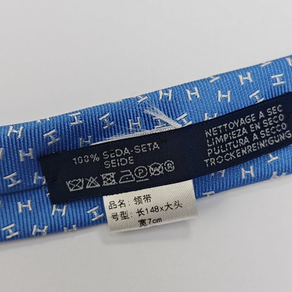Corbata azul de seda de morera