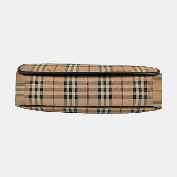 Coated Canvas Crossbody Bag Beige