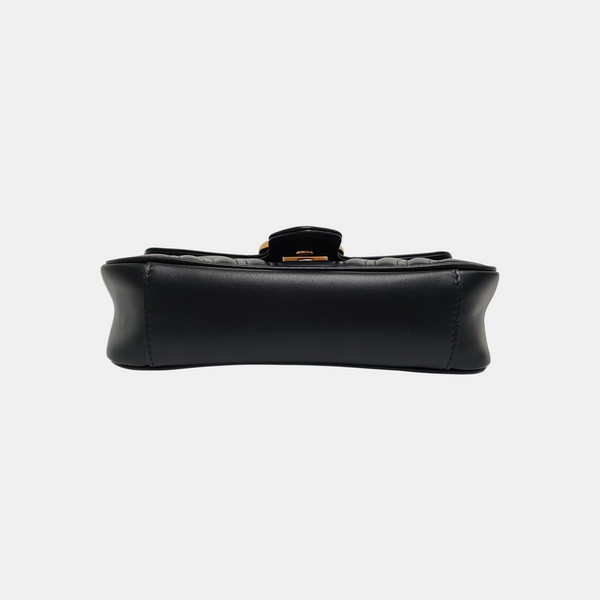 GG Marmont Small Quilted Calfskin Black