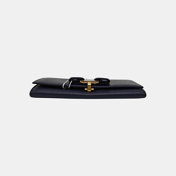 Ginny Calfskin Blue Wallet