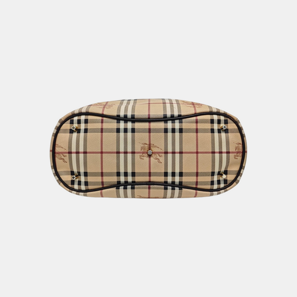 Coated Canvas Tote Bag Brown