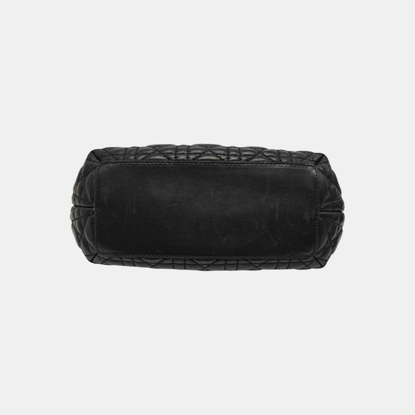 Cannage Lambskin Top Handle Bag Black