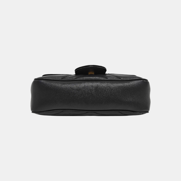 GG Marmont Mini Quilted Calfskin Black