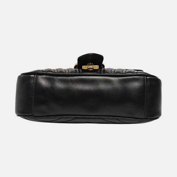 GG Marmont Small Quilted Calfskin Black