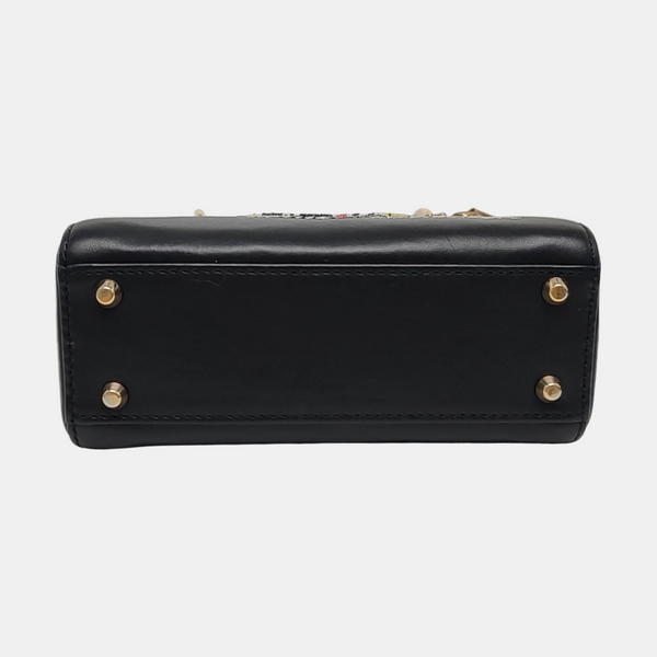 Authenticated pre-owned Lady Dior Mini Lambskin Black - Tote Bag at Looply