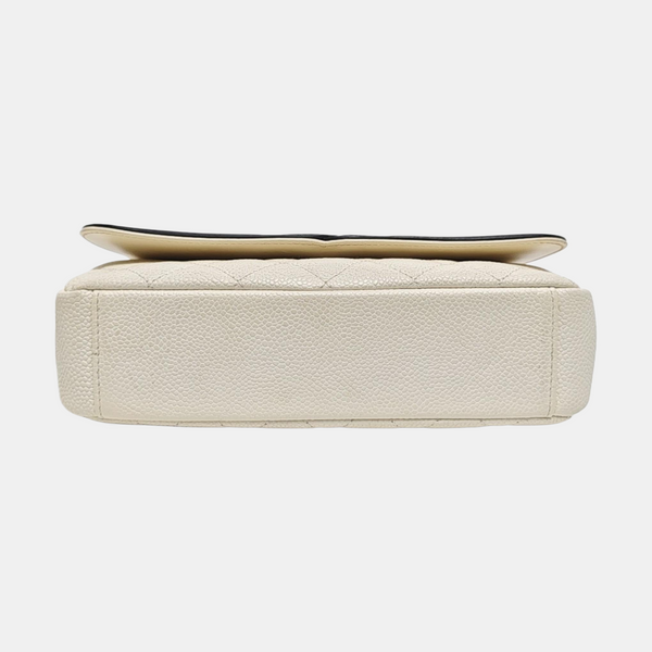 Authenticated pre-owned FILIGREE Quilted Grained Calfskin White - Crossbody Bag at Looply