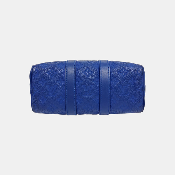 KEEPALL Monogram Calfskin Blue