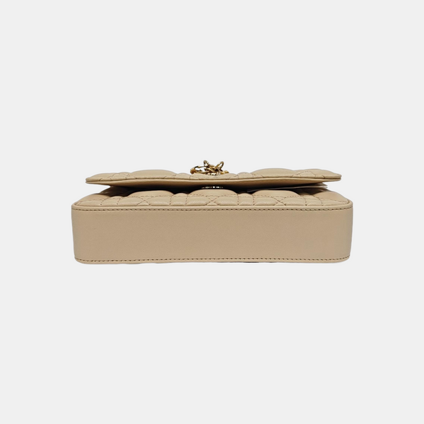 Lady Dior Mini Cannage Lambskin Beige