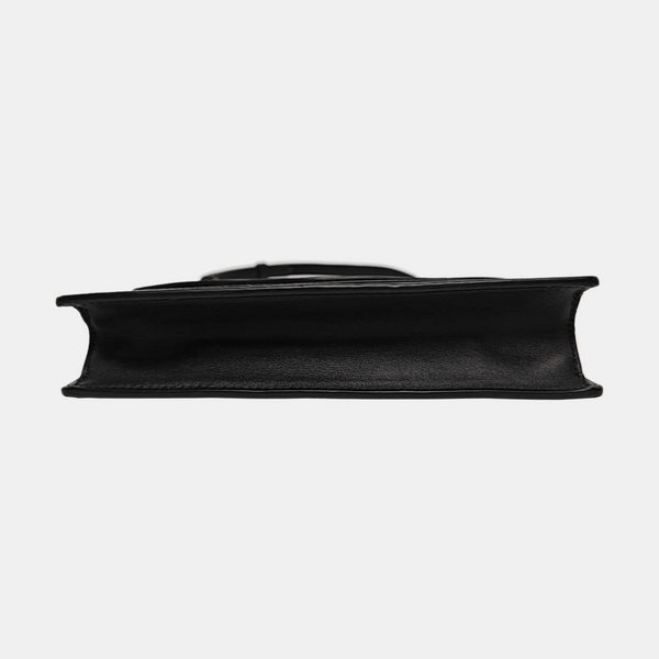 BVLGARI LOGO Piel de becerro acolchada negra