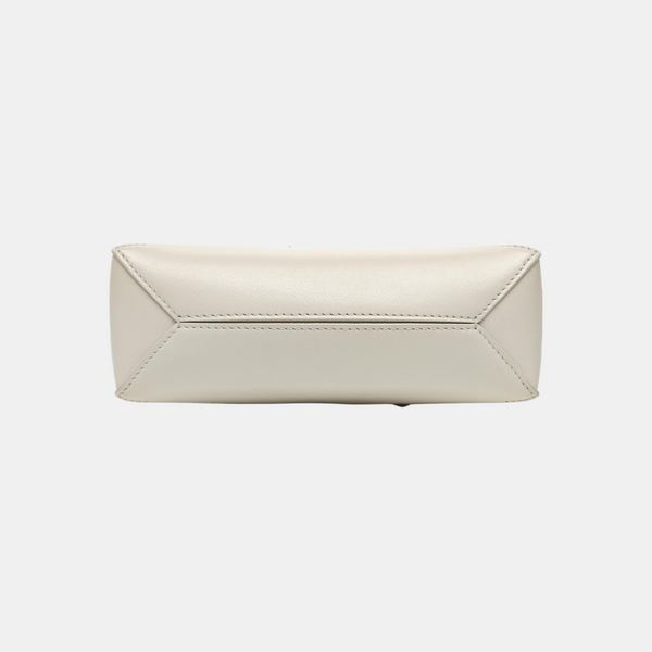 Puzzle Fold Mini Quilted Calfskin White