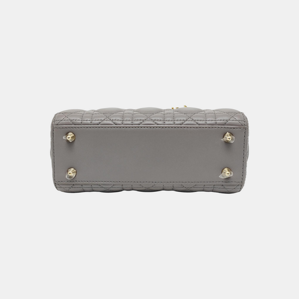 Lady Dior Medium Cannage Lambskin Gray
