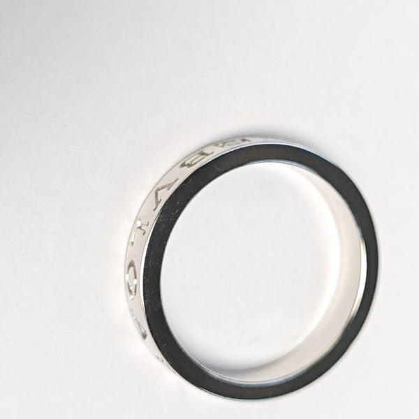 B.ZERO1 18k White Gold Silver Ring EU 60