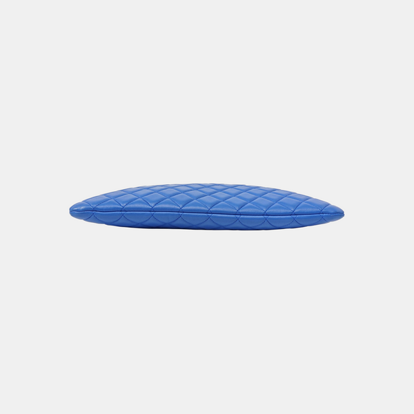 Quilted Lambskin Clutch Large Blue