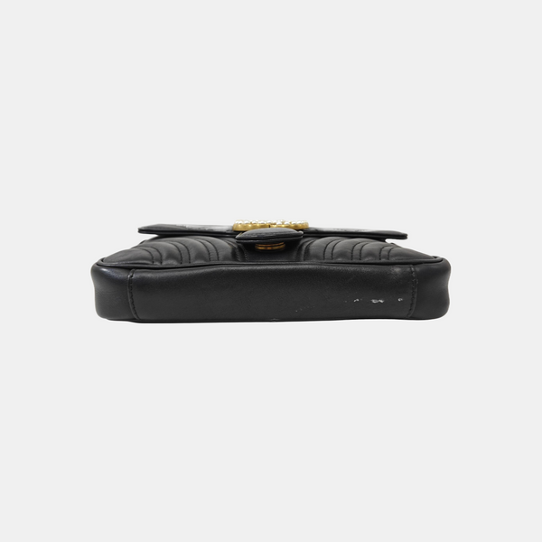 GG Marmont Small Quilted Calfskin Black