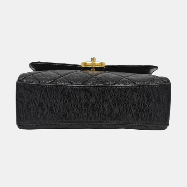 Carry Me Mini Quilted Grained Calfskin Black
