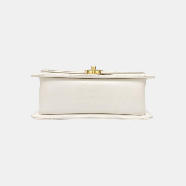 Quilted Calfskin Crossbody Bag White