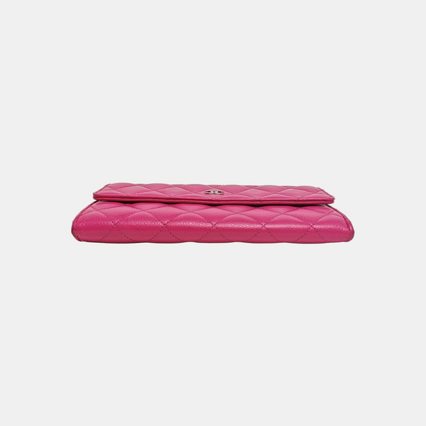 Quilted Grained Calfskin Wallet Red