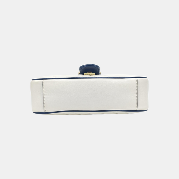 GG Marmont Medium Quilted Calfskin White