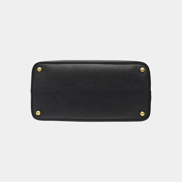 Double Medium Saffiano Calfskin Black