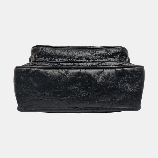 NIKI Medium Chevron Calfskin Black