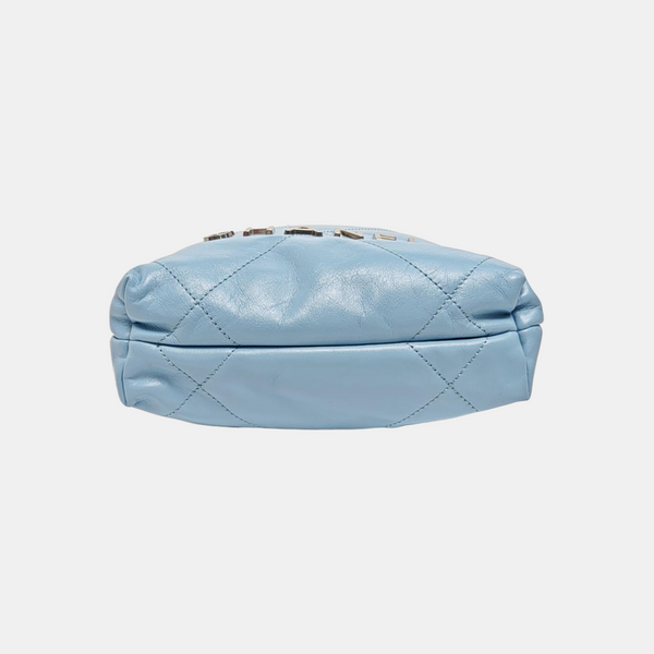 CHANEL 22 Mini Quilted Calfskin Blue