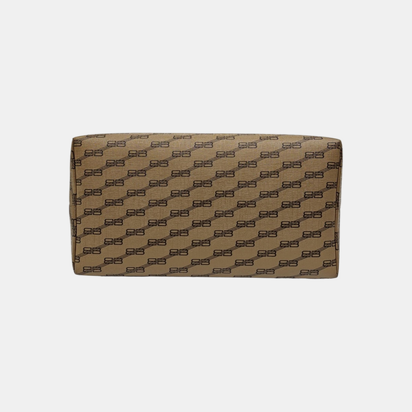 Coated Canvas Tote Bag Brown