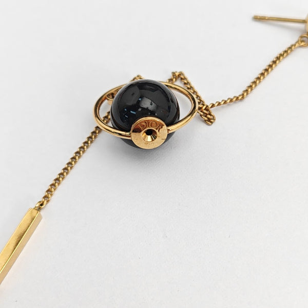 Dior Tribales Metal Black Stud Earrings