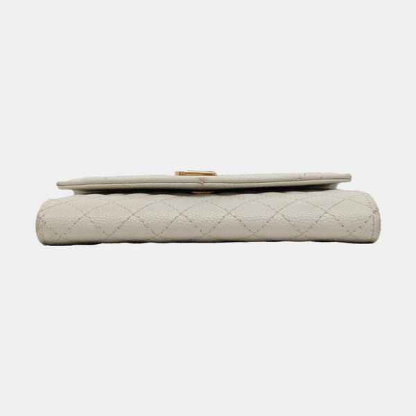 ENVELOPE Small Chevron Calfskin White Wallet