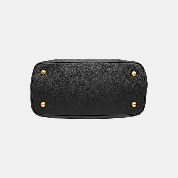 Calfskin Top Handle Bag Black