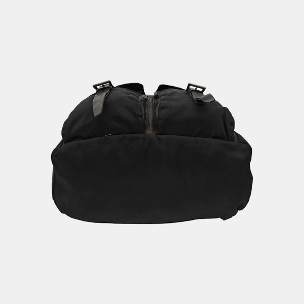 Quilted Nylon Backpack Black