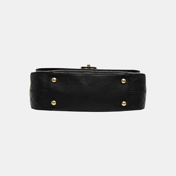 Quilted Calfskin Shoulder Bag Black