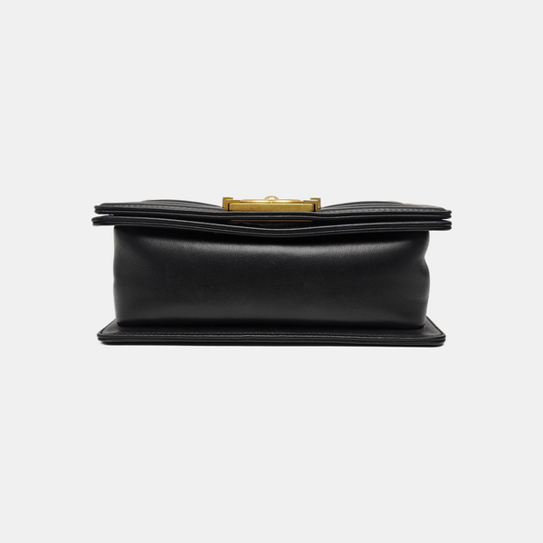 BOY CHANEL Small Quilted Calfskin Black