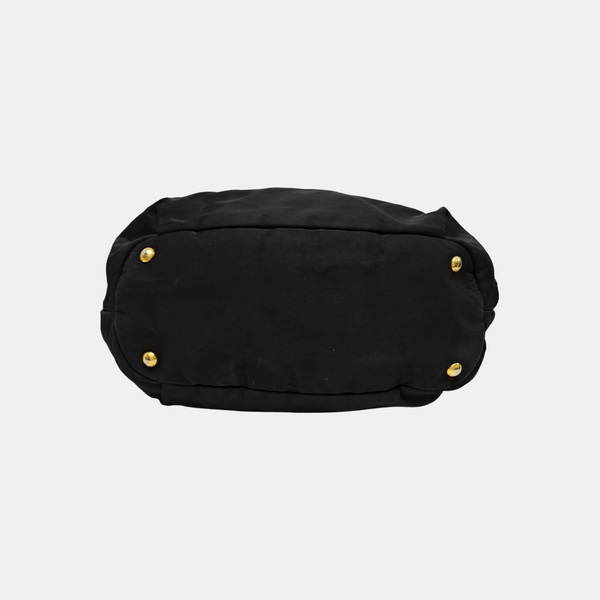 Nylon Top Handle Bag Black