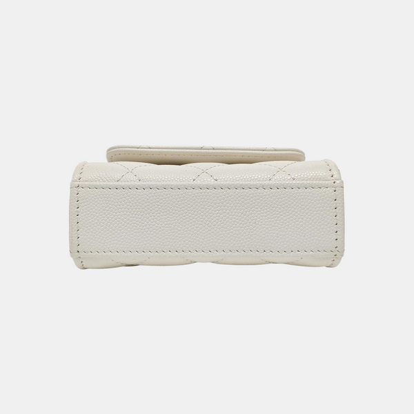 Quilted Grained Calfskin White