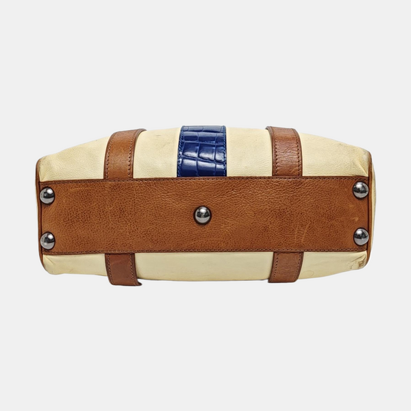 Calfskin Top Handle Bag Beige