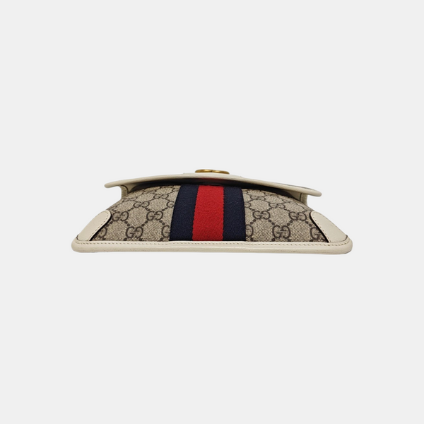 Ophidia Small Monogram Coated Canvas Beige
