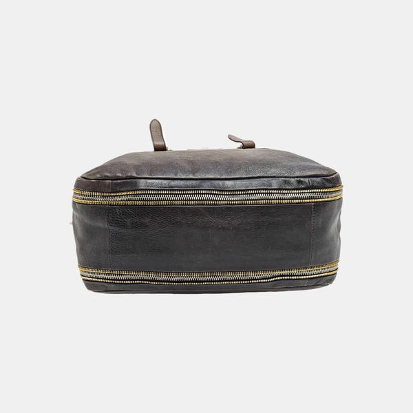 Calfskin Top Handle Bag Brown