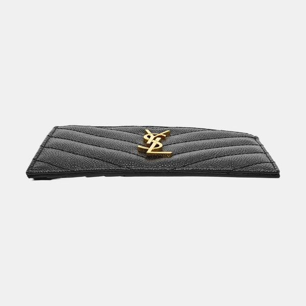 FRAGMENTS Chevron Calfskin Black Card Holder