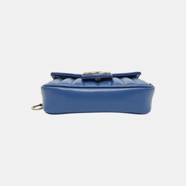 GG Marmont Mini Quilted Calfskin Blue