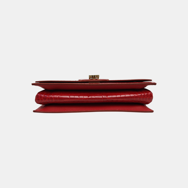 Calfskin Top Handle Bag Small Red