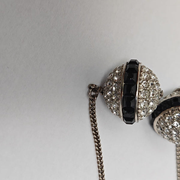 CC Logo Metal Silver Stud Earrings