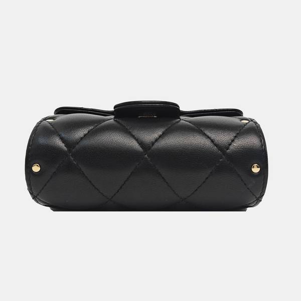 Quilted Lambskin Shoulder Bag Black
