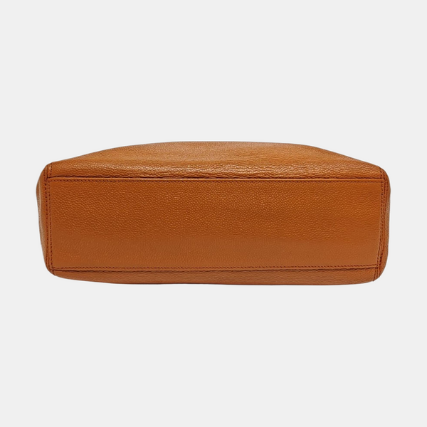 LOGO EMBROIDERED Grained Calfskin Orange