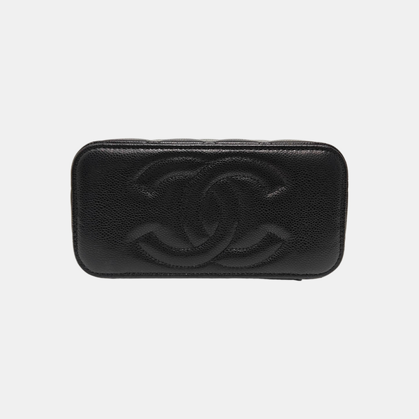 VANITY CASE Small Quilted Grained Calfskin Black