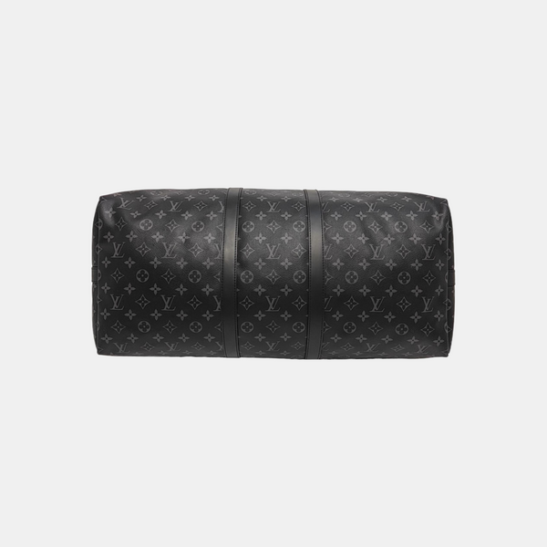 KEEPALL 55 Monogram Coated Canvas Black